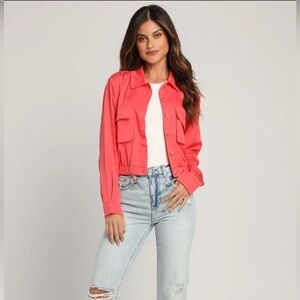 Eldora Coral Cropped Utility Jacket - size S